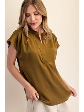 Grace Round Neck Drop Satin Top